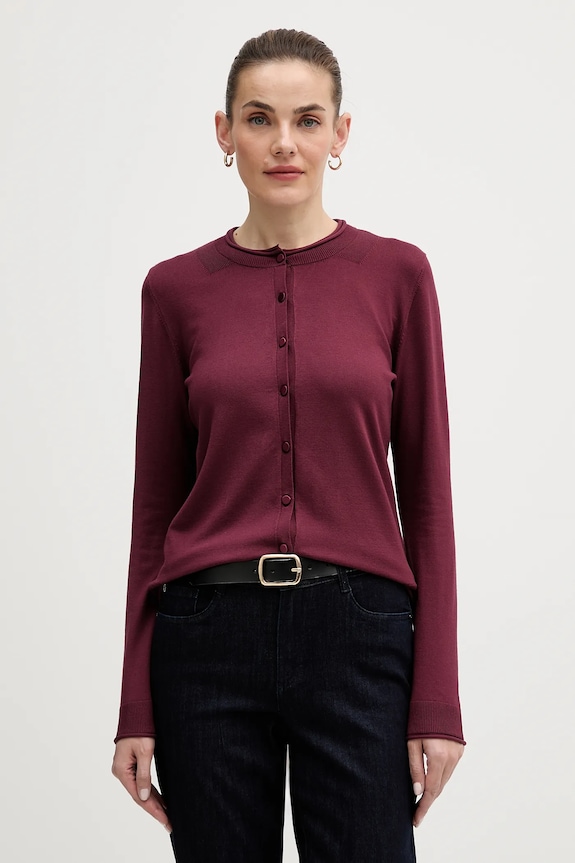 Sisley cardigan uni burgundia 17Q3M5203