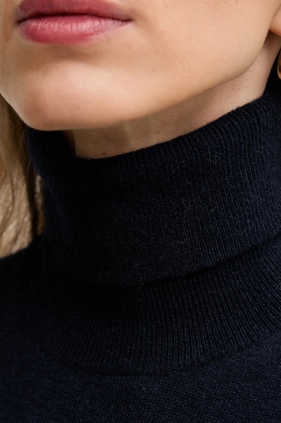 Πουλόβερ με προσθήκη μαλλιού Sisley 102HM2174 σκούρο μπλε