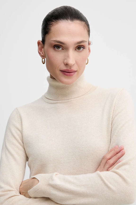 Sisley sweter z domieszką wełny beżowy 102HM2174