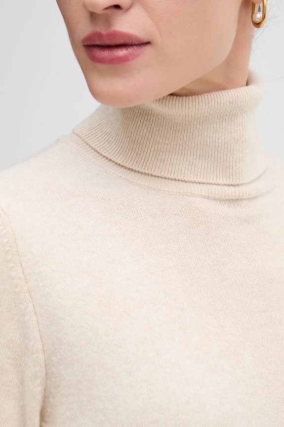 Sisley sweter z domieszką wełny 102HM2174 beżowy