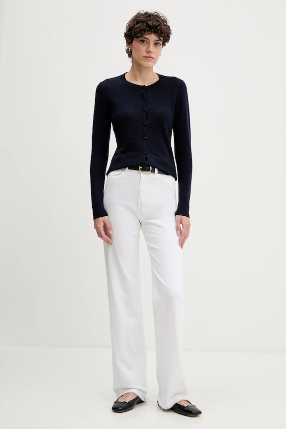 Sisley cardigan din amestec de lână 102HM5237 bleumarin AW25