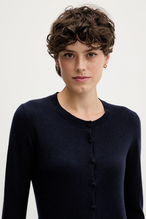 Sisley cardigan din amestec de lână bleumarin 102HM5237