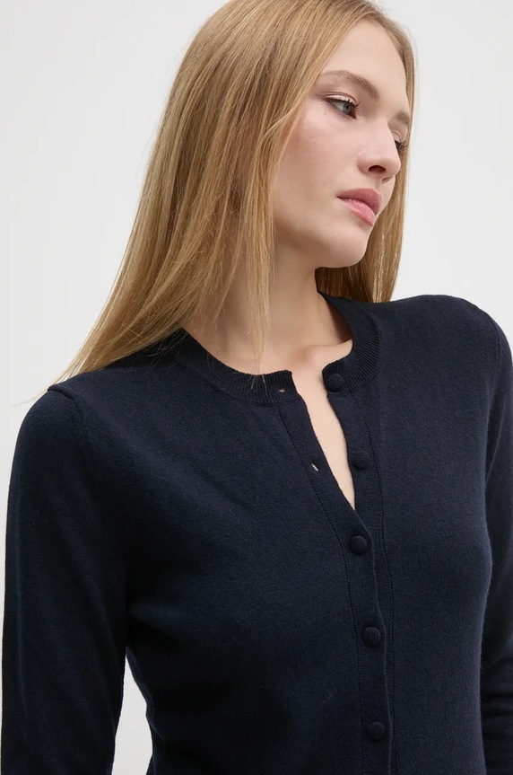 Sisley kardigan z domieszką wełny granatowy 102HM5237