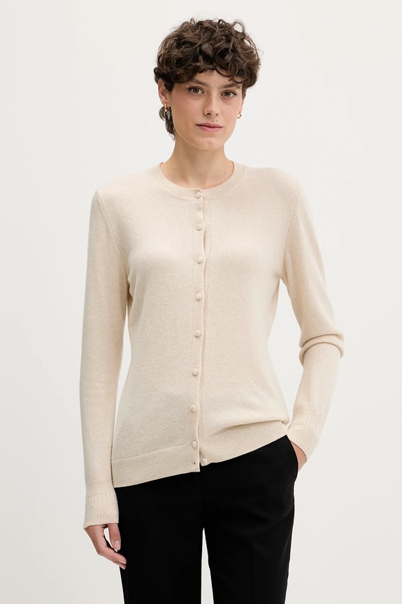 Sisley kardigan z domieszką wełny beżowy 102HM5237