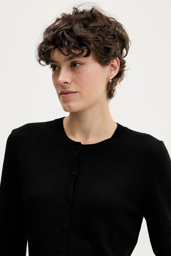 Sisley cardigan con aggiunta di lana nero 102HM5237