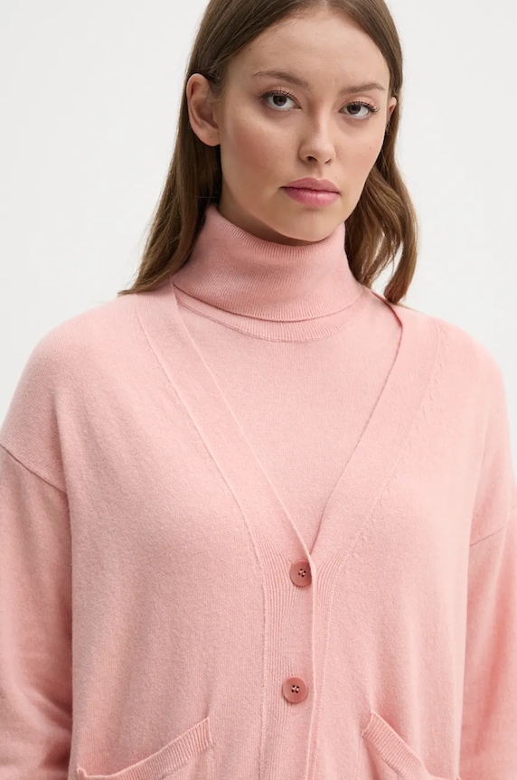 Sisley cardigan din amestec de casmir portocaliu 102HM601Z