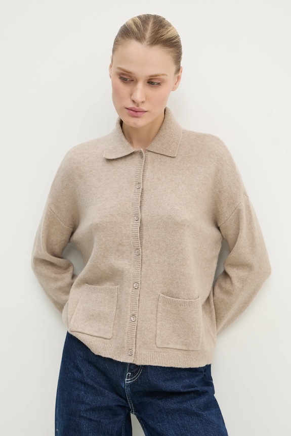 Pulover Abercrombie & Fitch s dodatkom vune bež KI150.4223.410