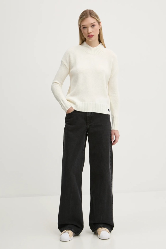 Superdry sweter z domieszką wełny W6110551A.D2Y beżowy AW24