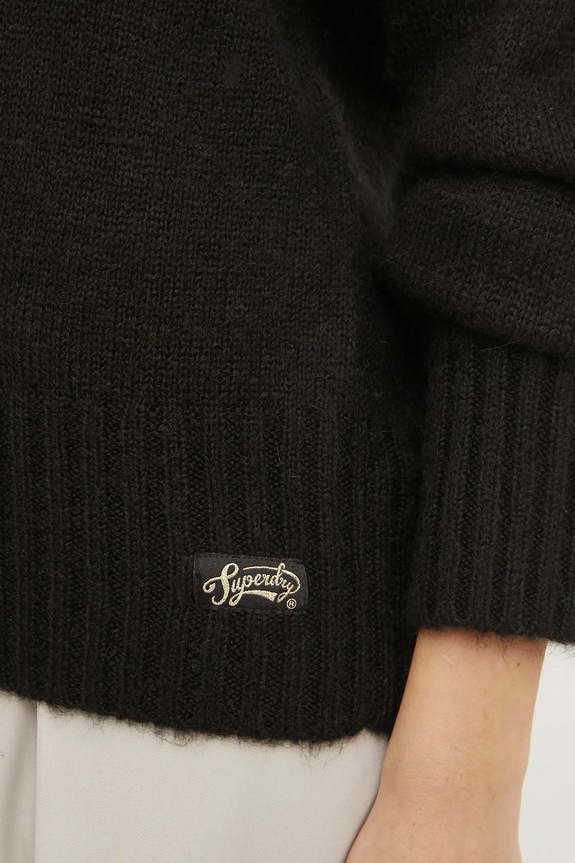 Πουλόβερ με προσθήκη μαλλιού Superdry W6110553A.02A μαύρο