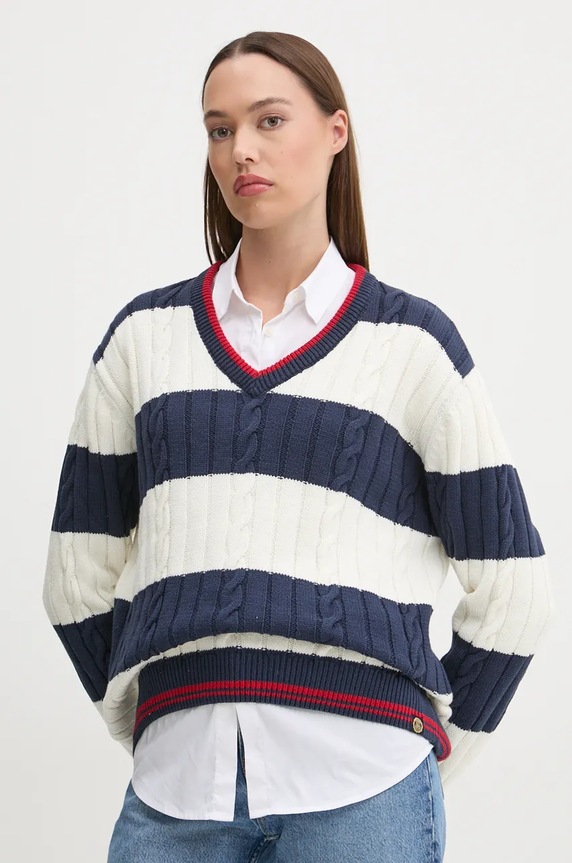 Svetr Superdry V výstřih námořnická modř W6110569A.2JL