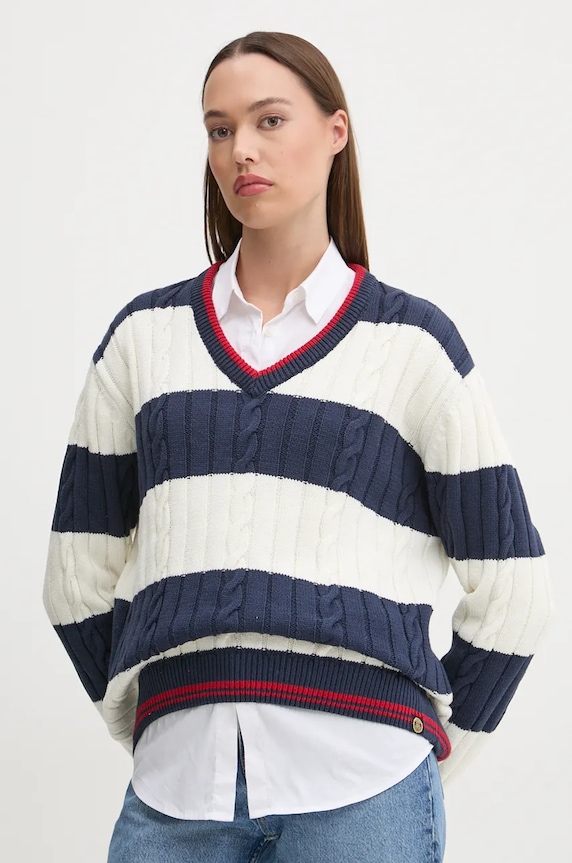 Svetr Superdry V výstřih námořnická modř W6110569A.2JL