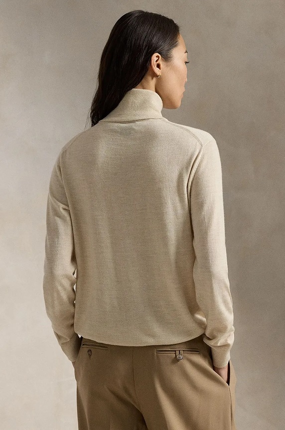 Μάλλινο πουλόβερ Polo Ralph Lauren 211956232 μπεζ AW24