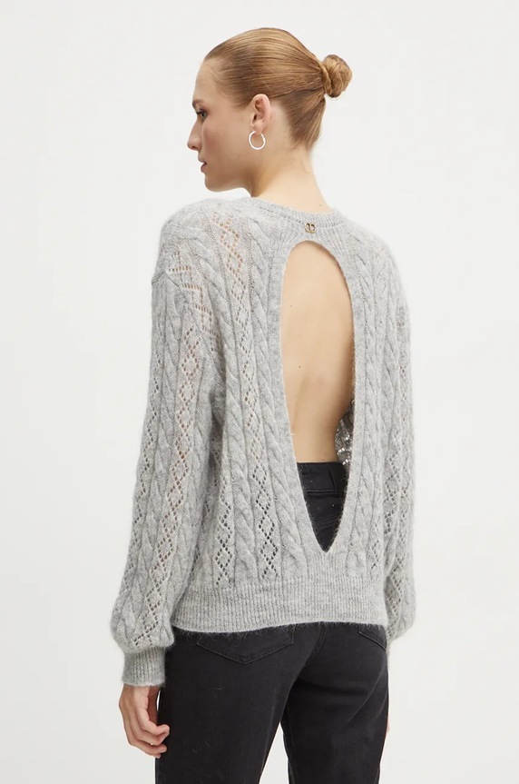 Odzież Twinset sweter z domieszką wełny 242TP3691 szary