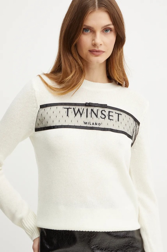 Twinset maglione in lana beige 242TT3500
