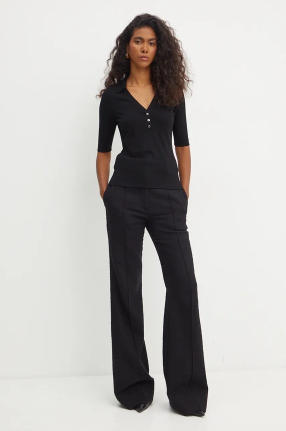 BOSS sweter wełniany 50523743 czarny AW24