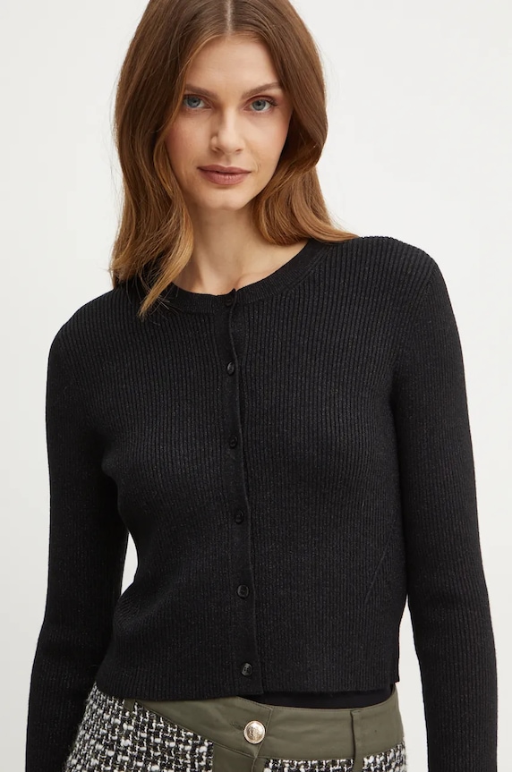 BOSS cardigan din amestec de lana uni negru 50533664