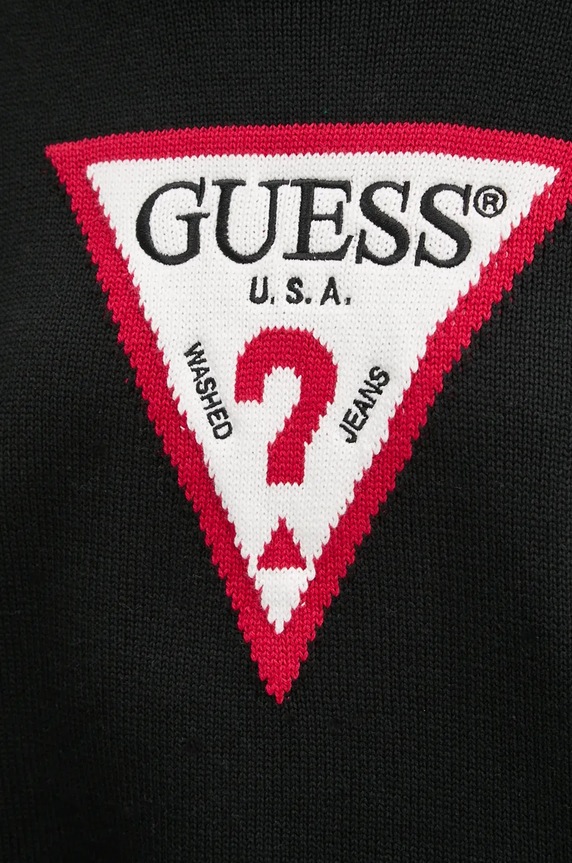 Βαμβακερό πουλόβερ Guess Jeans W4BR12.Z3HM1 μαύρο