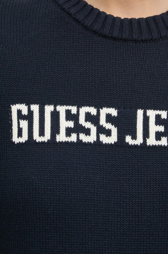 Pamučni pulover Guess Jeans W4BR10.Z3HM1 mornarsko plava