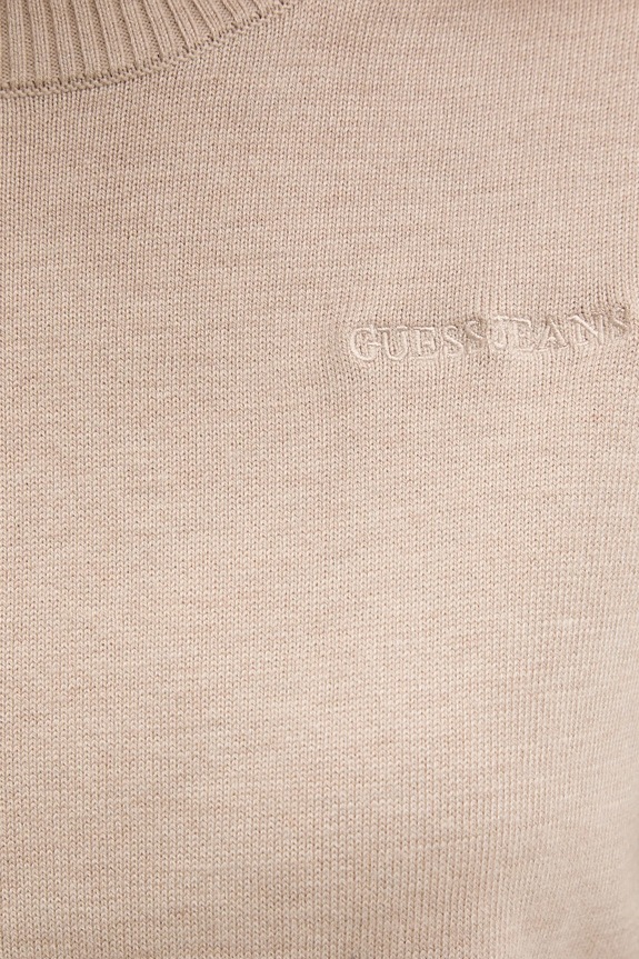 Guess Jeans sweter z domieszką wełny W4BR83.Z3HO2 beżowy