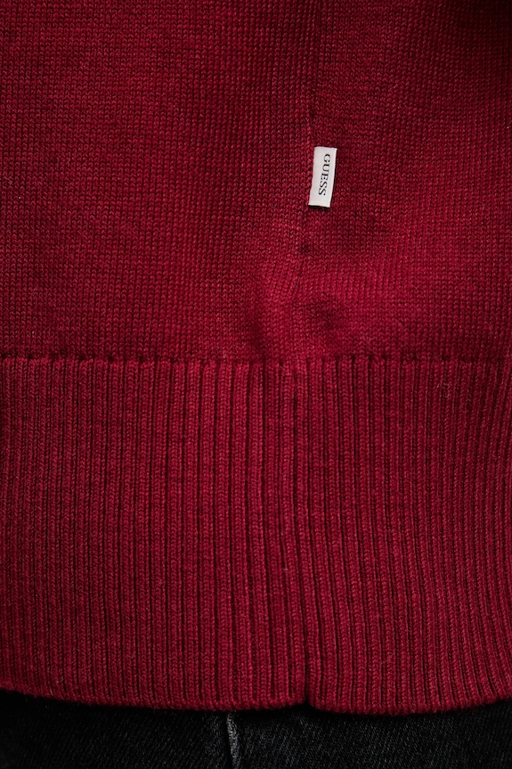 Guess Jeans sweter z domieszką wełny bordowy W4BR83.Z3HO2