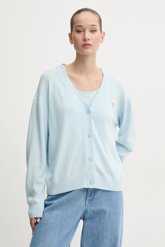 Svetr s příměsí vlny Guess Jeans modrá W4BR16.Z3HO2