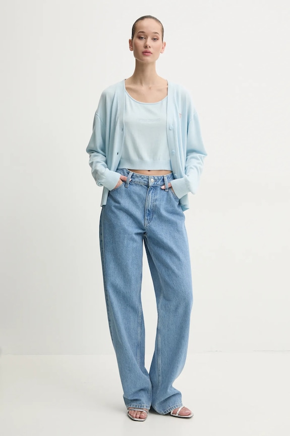 Svetr s příměsí vlny Guess Jeans W4BR16.Z3HO2 modrá SS26