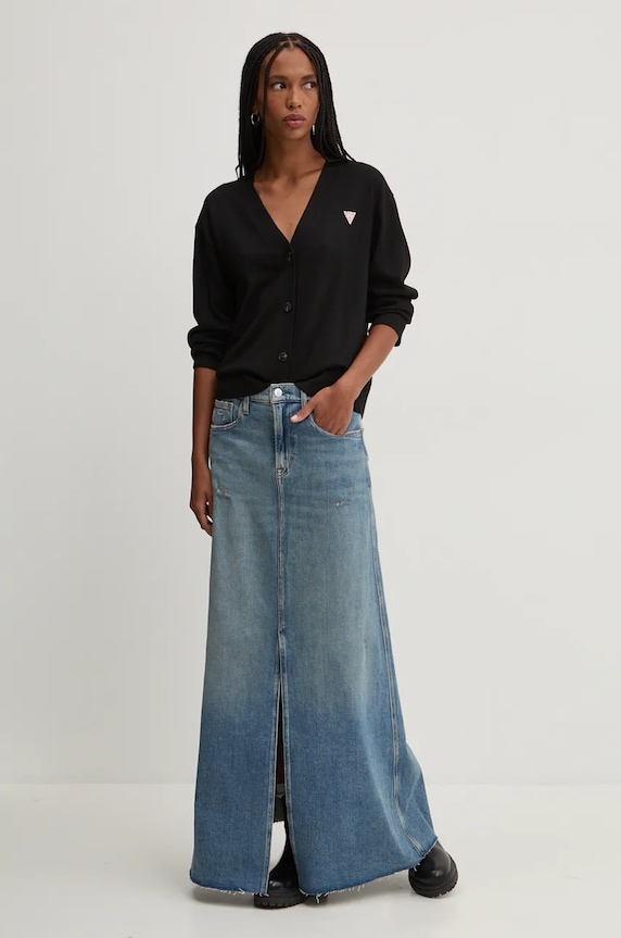 Жилетка с вълна Guess Jeans W4BR16.Z3HO2 черен SS26