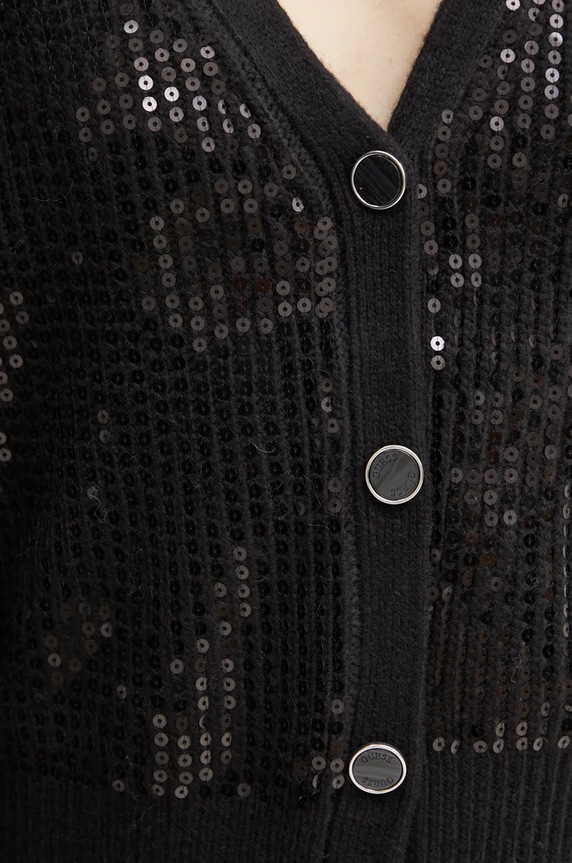Кардиган з домішкою вовни Guess RILEY W4BR44.Z3J92 чорний