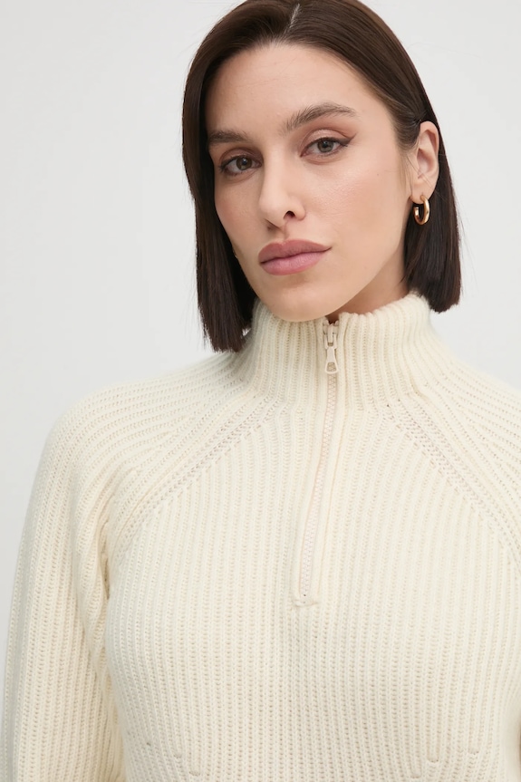 Lacoste sweter wełniany beżowy AF2528