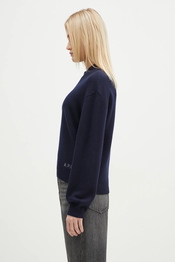 Vuneni pulover A.P.C. Pull Esther WVBDK.F23373.IAK mornarsko plava AW24