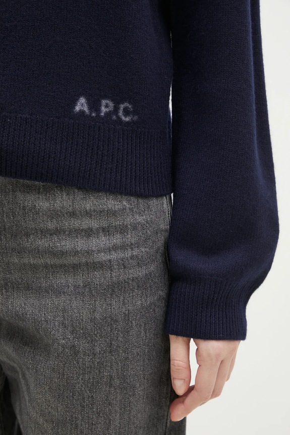 Vuneni pulover A.P.C. Pull Esther mornarsko plava WVBDK.F23373.IAK
