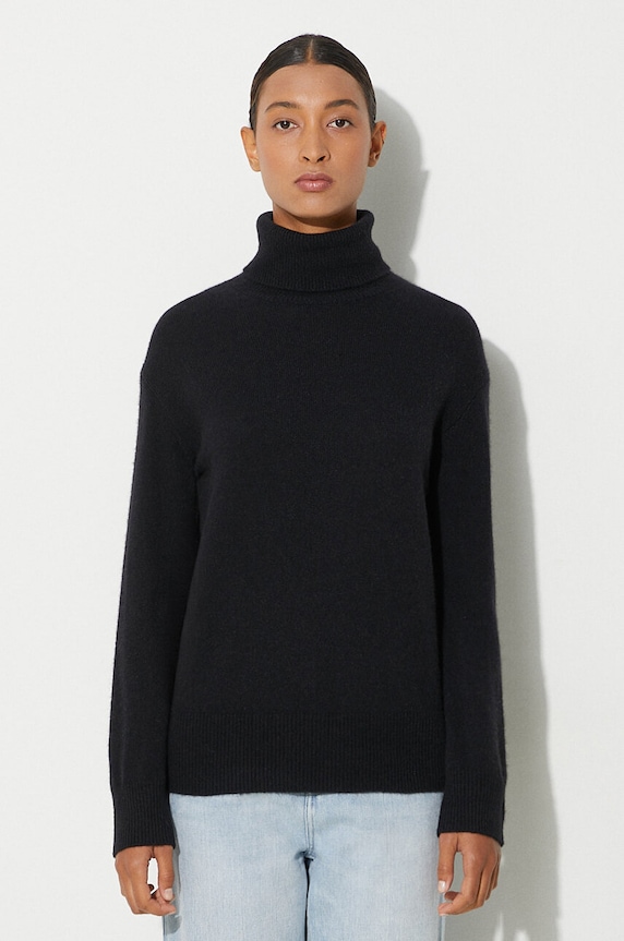A.P.C. sweter wełniany Pull Amal golf czarny WYAAD.F23374.LZZ