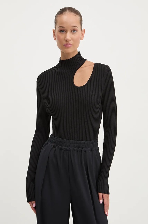 HUGO pulóver sima fekete 50522554
