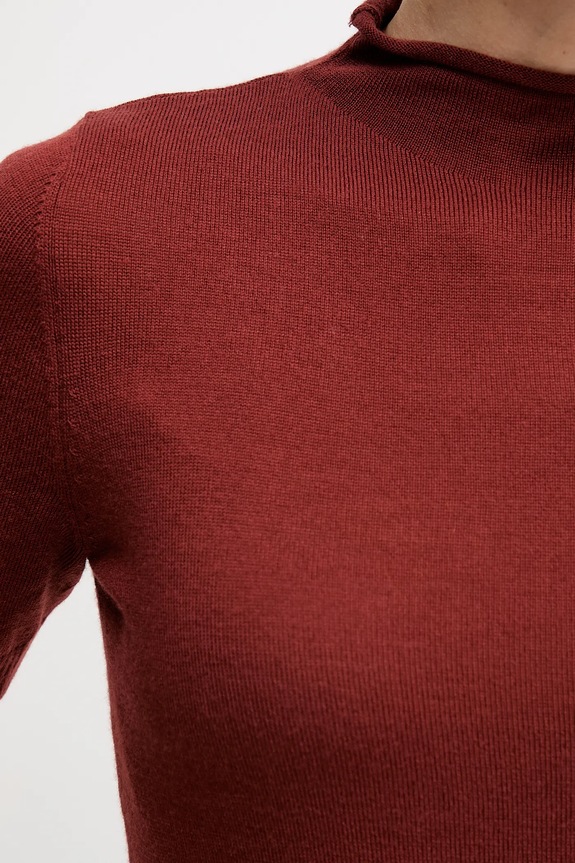 Sisley sweter z dodatkiem wełny 11BAM105P czerwony