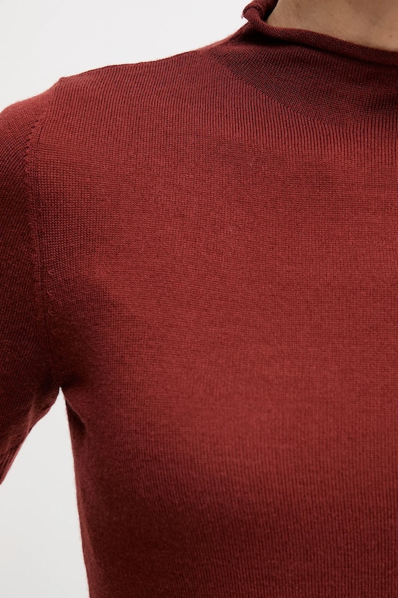 Sisley sweter z dodatkiem wełny 11BAM105P czerwony