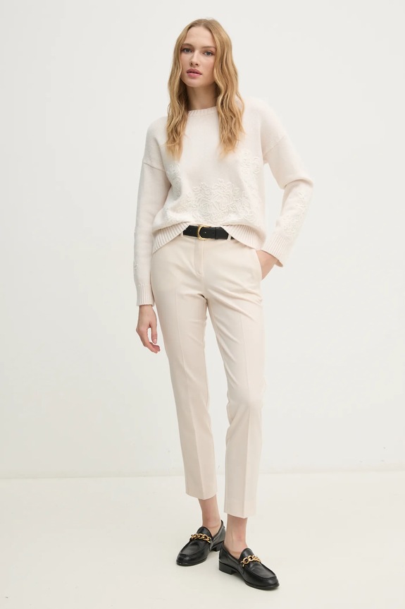 Sisley gyapjúkeverék pulóver 16MHM105M bézs AW24