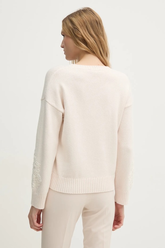 Ruházat Sisley gyapjúkeverék pulóver 16MHM105M bézs