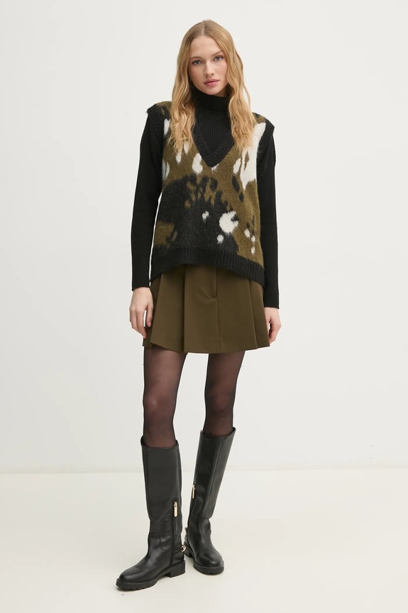 Sisley vesta din amestec de lana 106QL4015 verde AW24