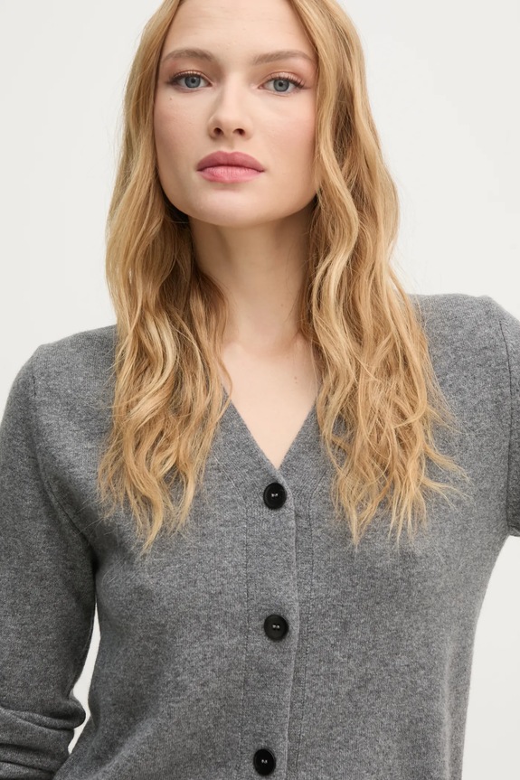 Sisley cardigan in lana grigio 1044M602A