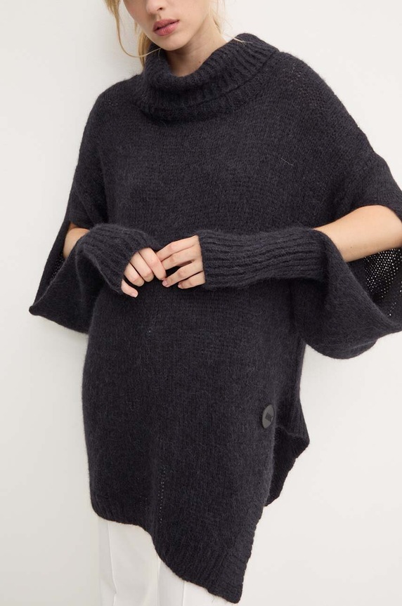 Vuneni pulover MMC STUDIO PL BITENEO bez uzorka crna BITENEO.SWEATER