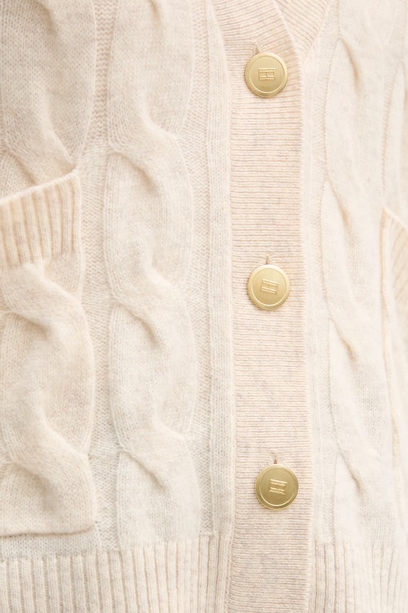 Tommy Hilfiger cardigan din lână WW0WW43089 bej