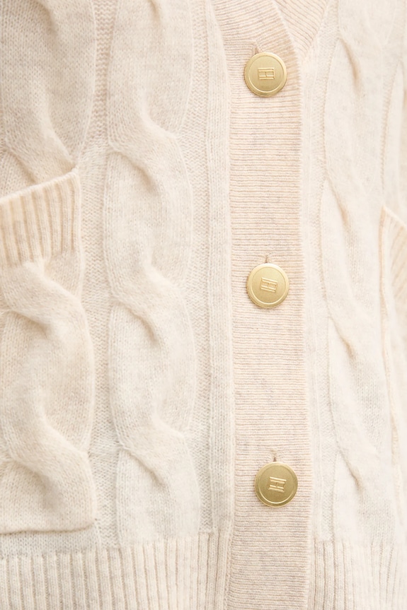 Tommy Hilfiger cardigan din lână WW0WW43089 bej