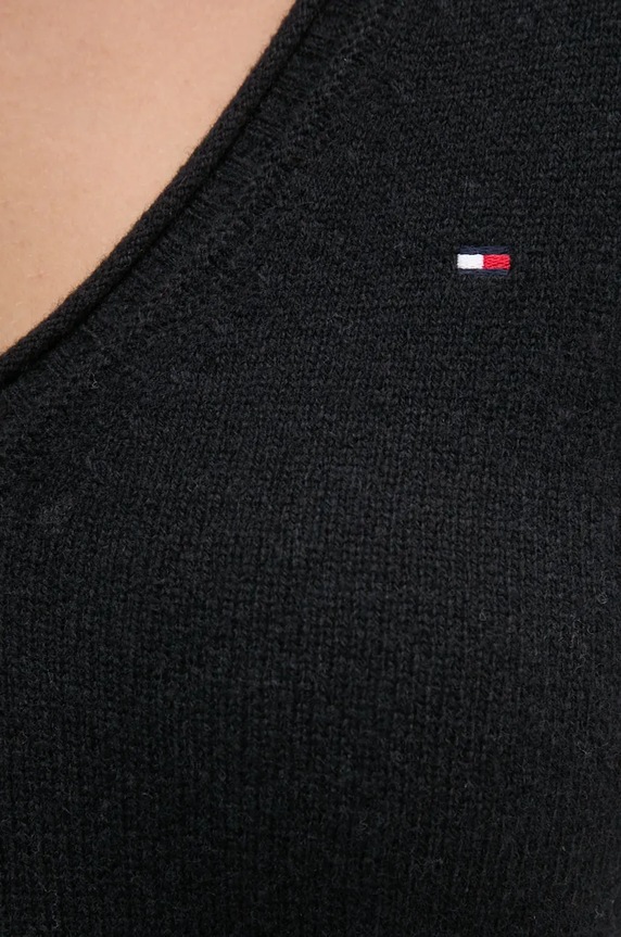 Vlnený sveter Tommy Hilfiger WW0WW43505 čierna