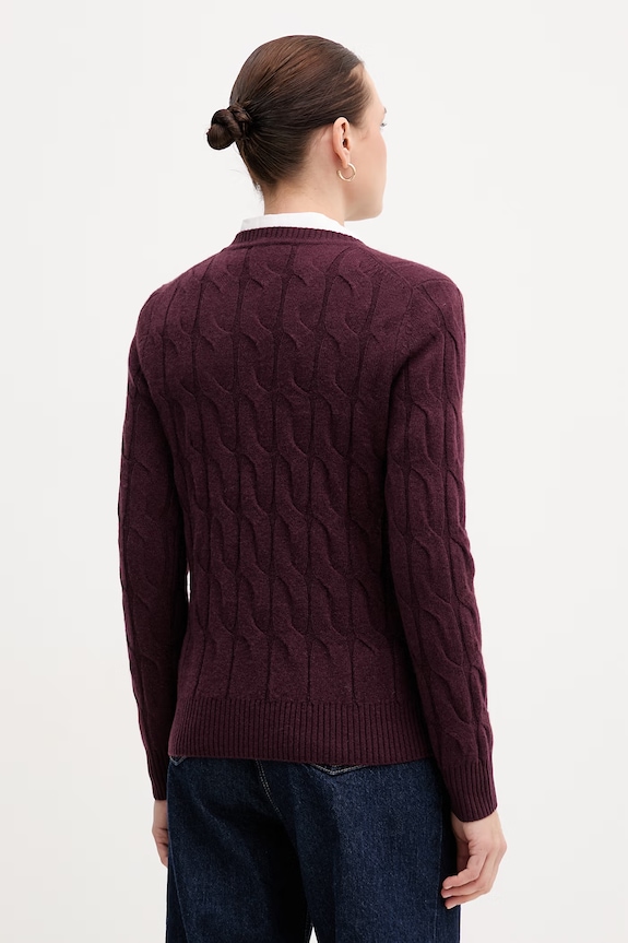 Îmbrăcăminte Tommy Hilfiger pulover de lână WW0WW43586 burgundia