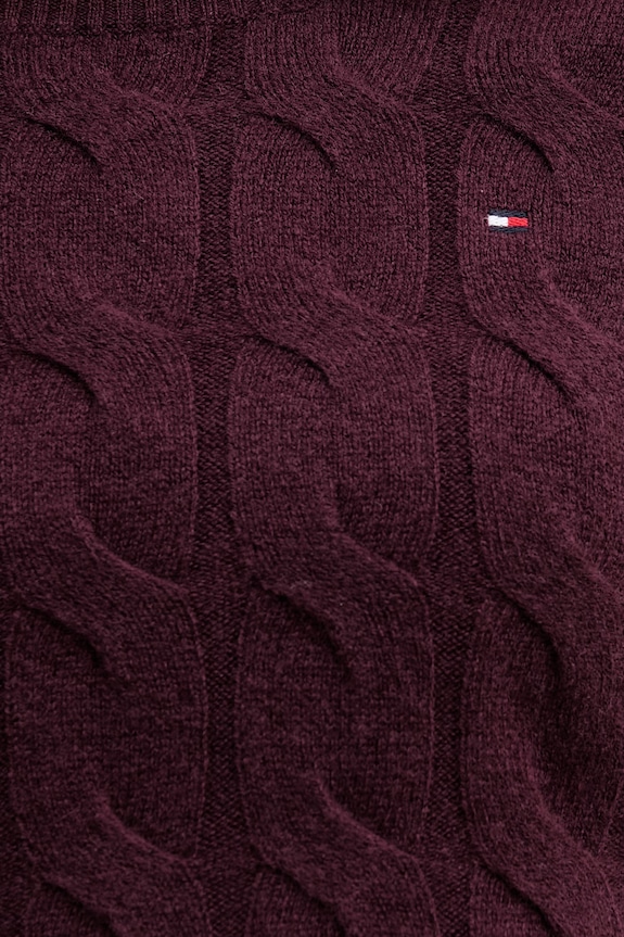 Tommy Hilfiger pulover de lână WW0WW43586 burgundia