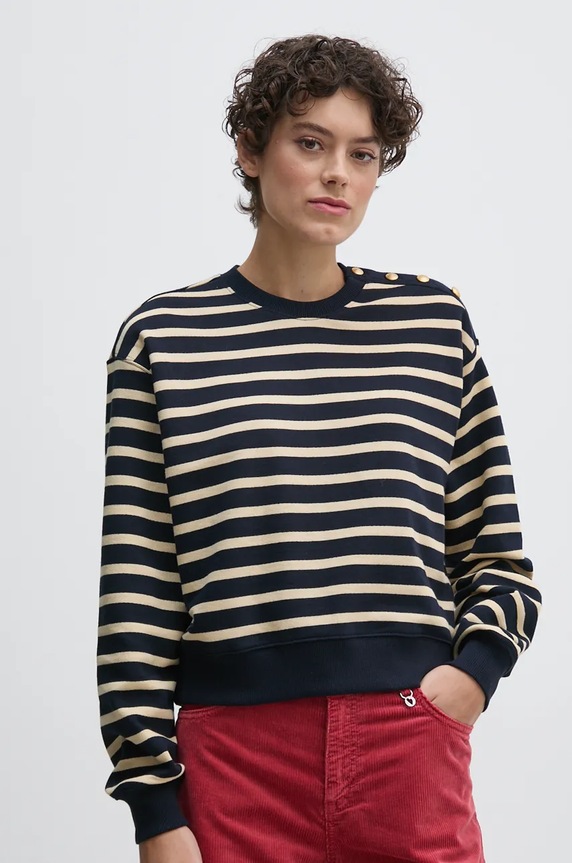 Pamučni pulover Tommy Hilfiger Planet friendly mornarsko plava WW0WW43606