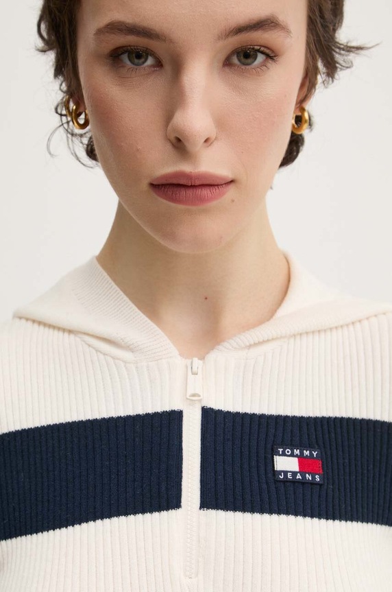 Tommy Jeans pulóver DW0DW18679 bézs