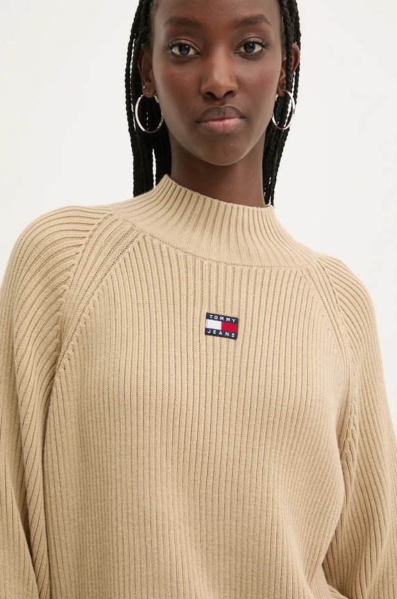 Bavlnený sveter Tommy Jeans béžová DW0DW19912