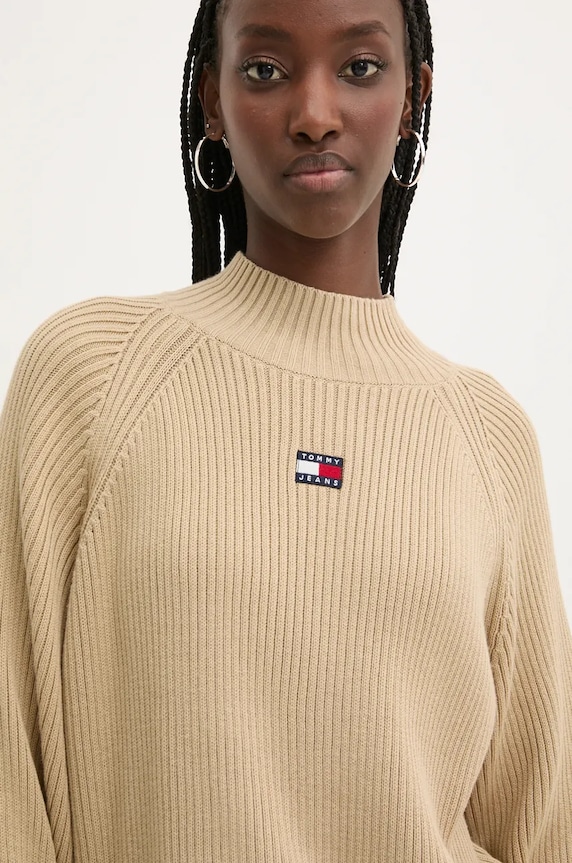 Bavlnený sveter Tommy Jeans béžová DW0DW19912