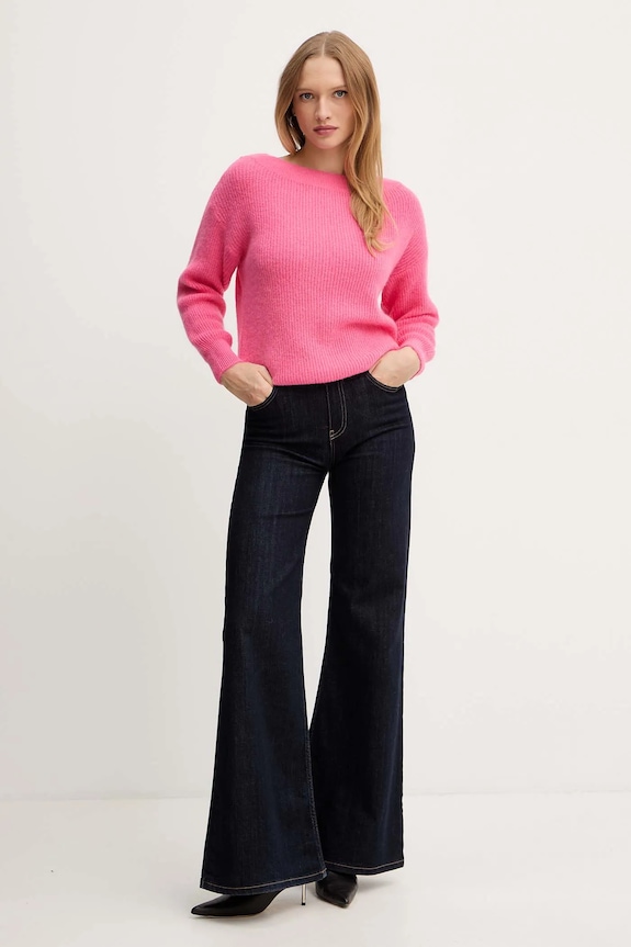 Morgan sweter z domieszką wełny MREINE MREINE różowy AW25
